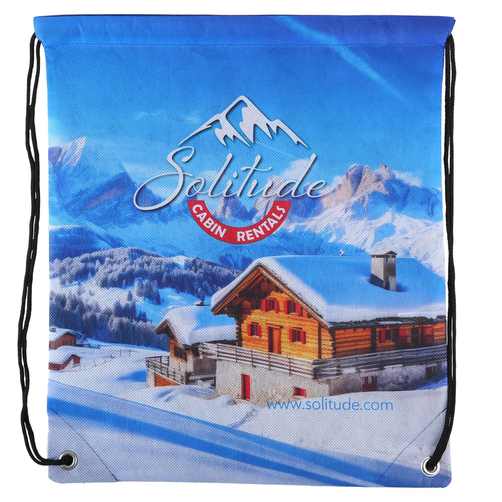 Custom Drawstring Backpack Non-Woven Sublimated - 14 x 17 in - product view 2