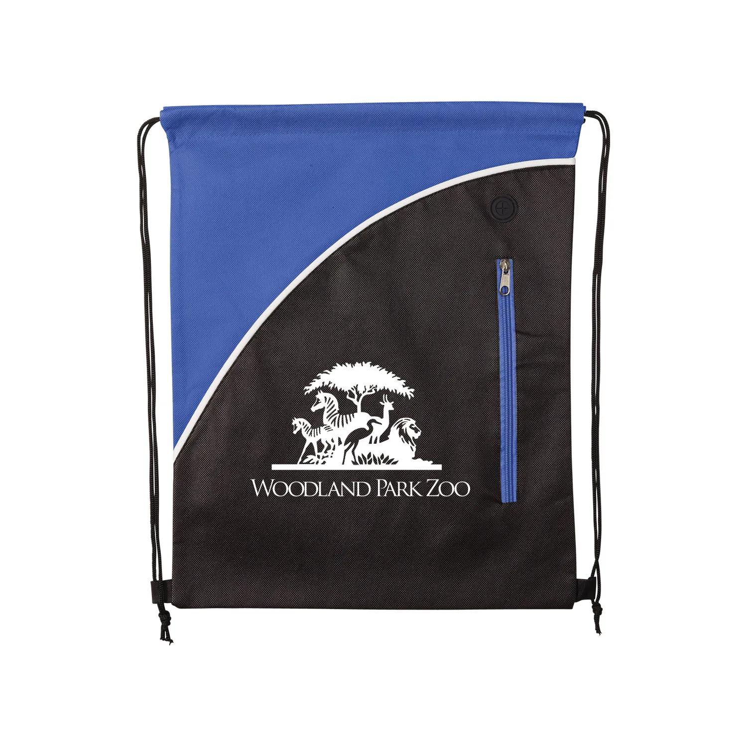 Custom Drawstring Backpack Non-Woven Three-Tone - 14 x 18 in