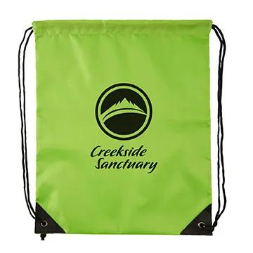 Custom Drawstring Backpack RPET Polyester Reinforced - 13.5 x 17 in - product view 5