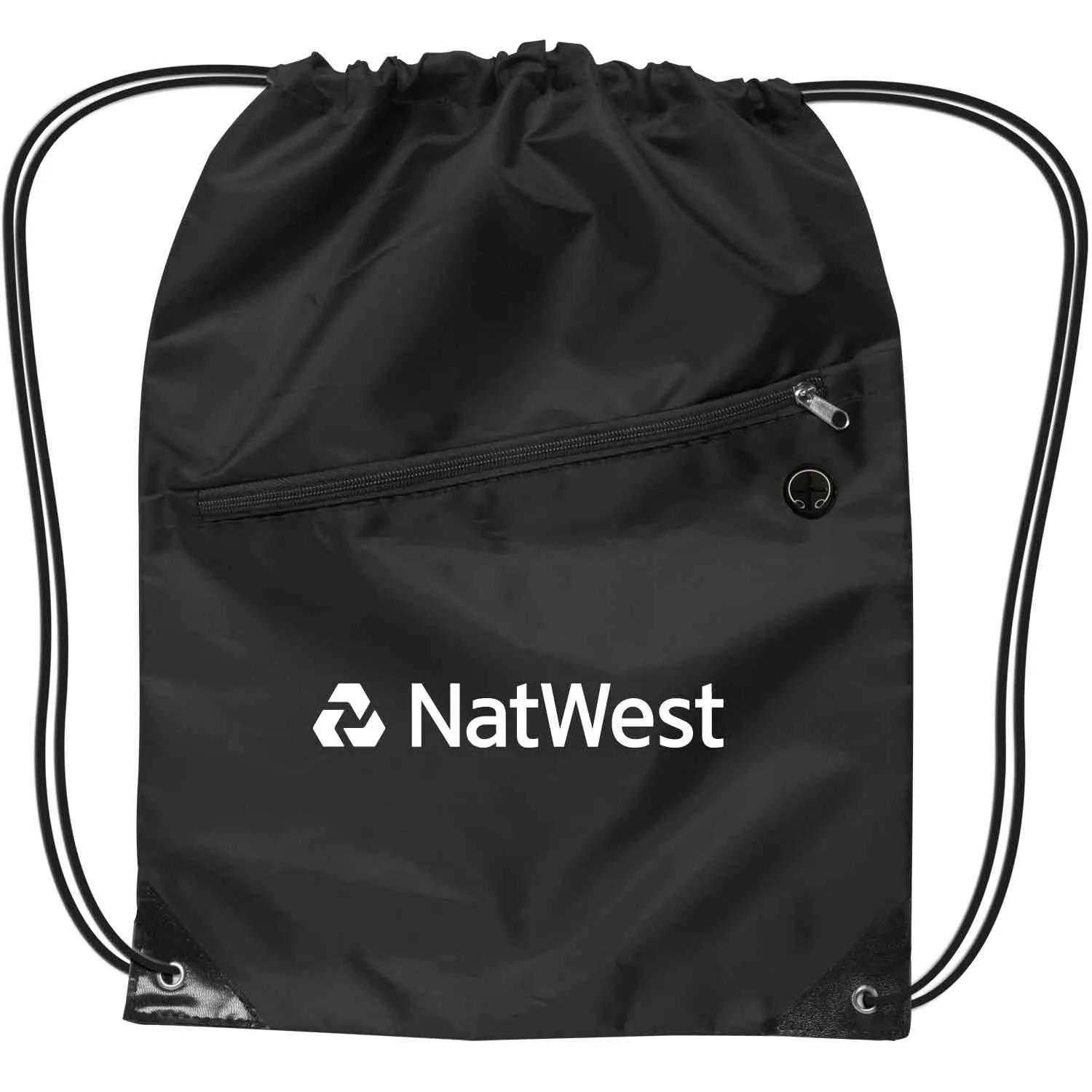 Custom Drawstring Backpack Polyester Front Zipper - 13 x 17 in - product view 7