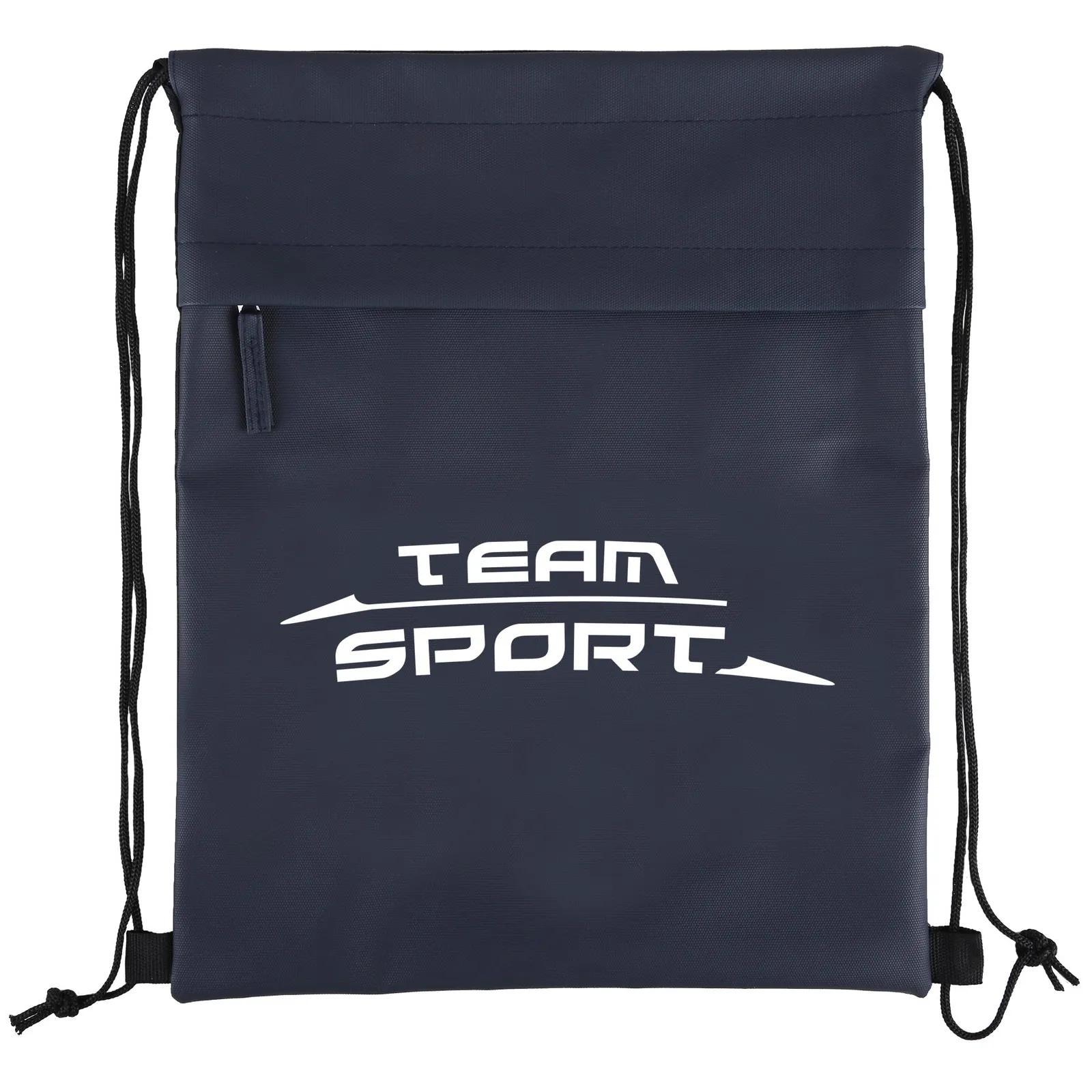 Custom Drawstring Backpack 600D RPET Coated - 13 x 16.25 in - product view 12