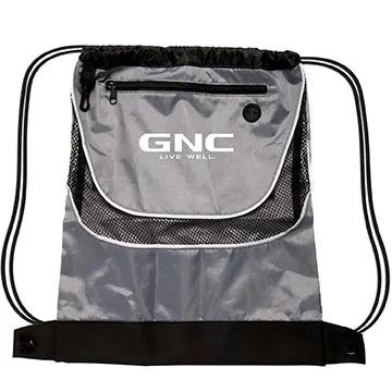 Custom Drawstring Backpack Two-Tone Mesh Window - 14 x 17.5 in - product view 3