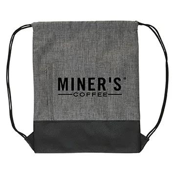 Custom Drawstring Backpack Heathered Polyester - 13.13 x 16.38 in - product view 3