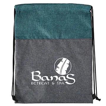 Custom Drawstring Backpack Heathered Faux Jute - 13 x 16.5 in