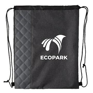 Custom Drawstring Backpack Heathered Quilted - 14 x 17.5 in - product view 2