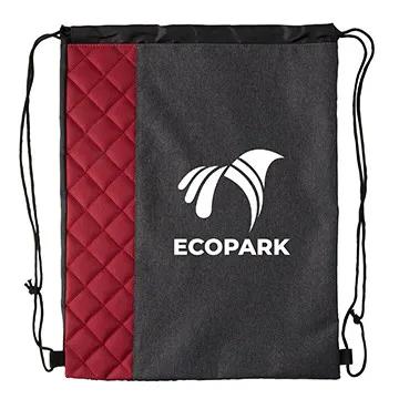 Custom Drawstring Backpack Heathered Quilted - 14 x 17.5 in - product view 3