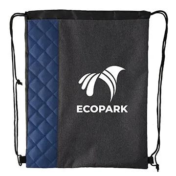 Custom Drawstring Backpack Heathered Quilted - 14 x 17.5 in - product view 4