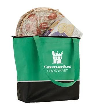 Insulated Cooler Tote RPET Non-Woven Three-Tone - 15 x 13 in - product view 6