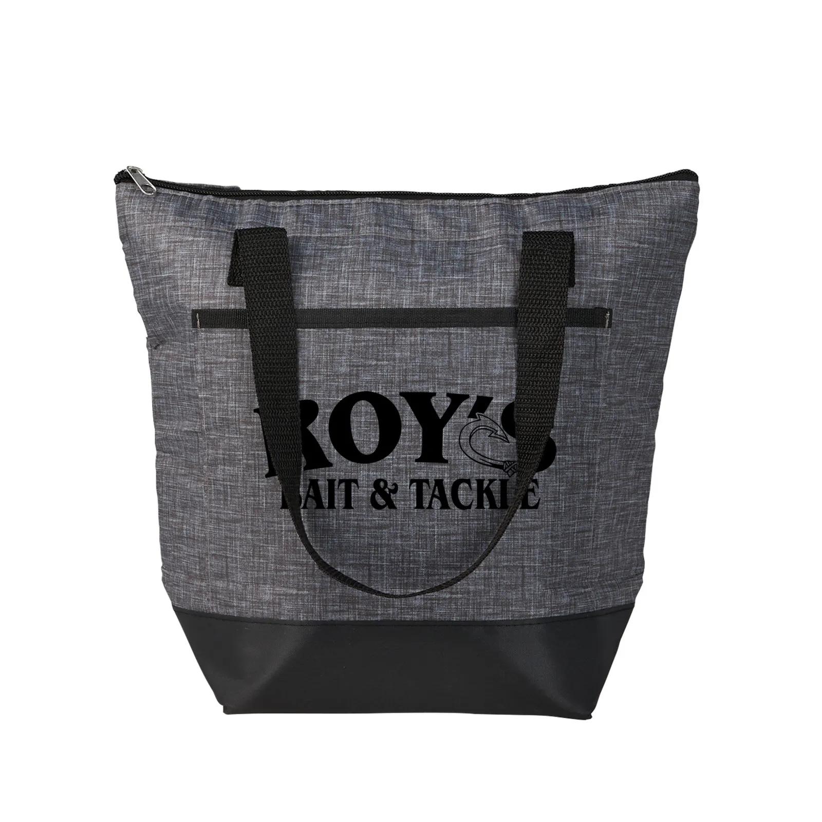 Insulated Cooler Tote RPET Two-Tone Front Pocket - 12 x 11 in