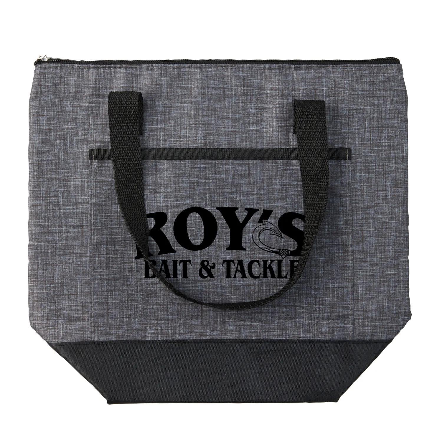 Insulated Cooler Tote RPET Two-Tone Front Pocket - 12 x 11 in - product view 12