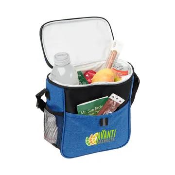 Insulated Cooler Tote Heathered Two-Tone Mesh Pocket - 8 x 9 in - product view 2