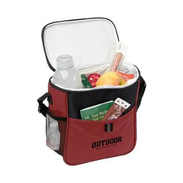 Insulated Cooler Tote Heathered Two-Tone Mesh Pocket - 8 x 9 in - product view 6