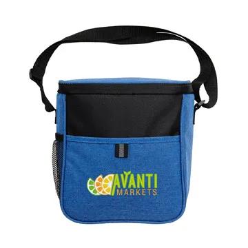 Insulated Cooler Tote Heathered Two-Tone Mesh Pocket - 8 x 9 in - product view 8