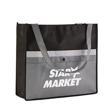 Custom Tote Bag Snap Pocket Non-Woven - 16 x 14 x 5 in - product view 8