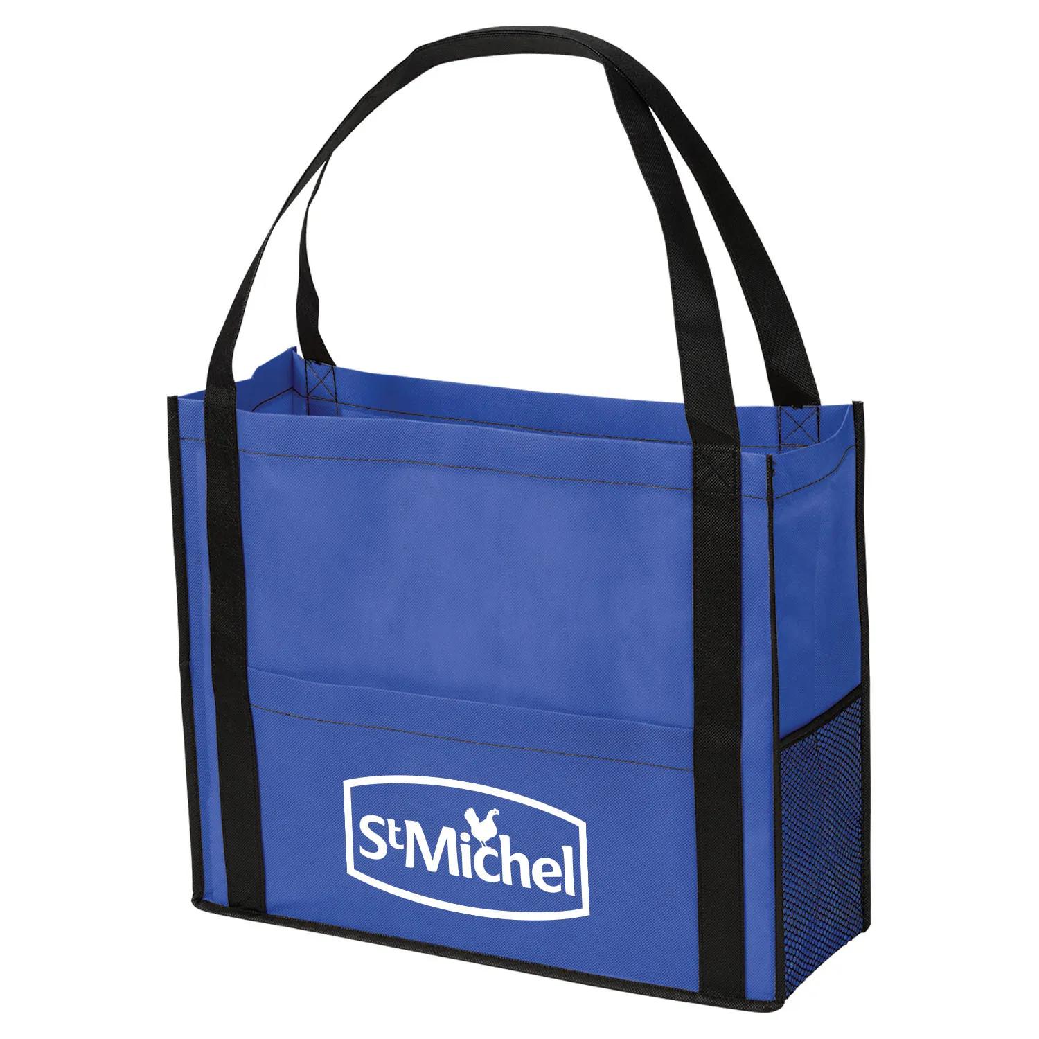 Custom Tote Bag Non-Woven Mesh Pocket Style - 17 x 14 in - product view 6