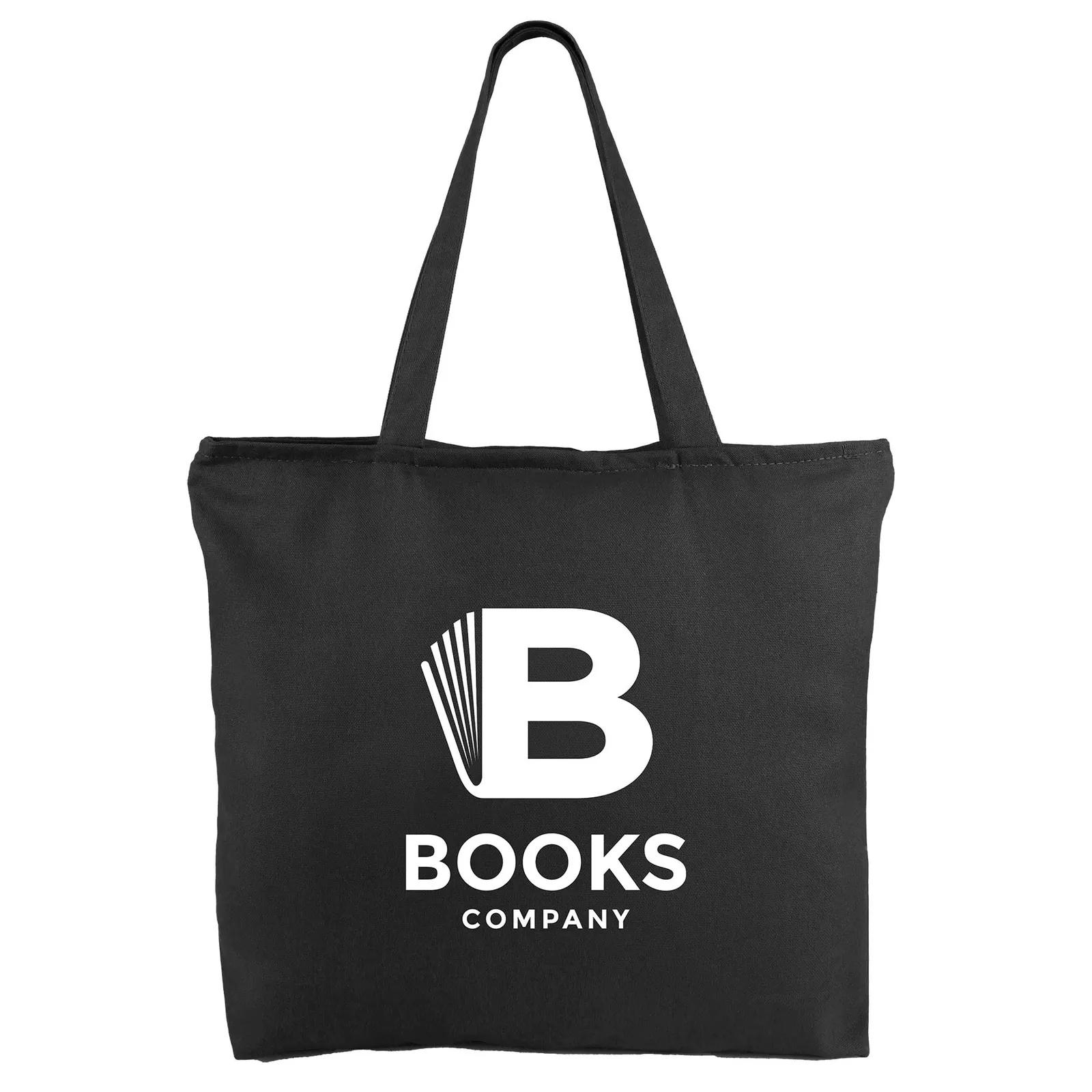 Custom Tote Bag Cotton Canvas Zippered 12 oz - 19.25 x 14.75 in - product view 2