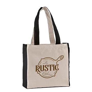 Custom Tote Bag Cotton Canvas with Color Accents - 12 x 12 in - product view 2