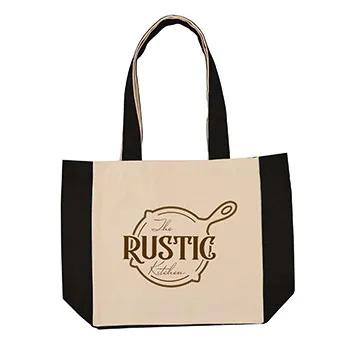 Custom Tote Bag Cotton Canvas with Color Accents - 12 x 12 in - product view 3