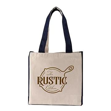 Custom Tote Bag Cotton Canvas with Color Accents - 12 x 12 in - product view 4