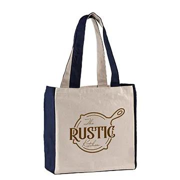 Custom Tote Bag Cotton Canvas with Color Accents - 12 x 12 in - product view 5