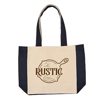 Custom Tote Bag Cotton Canvas with Color Accents - 12 x 12 in - product view 6