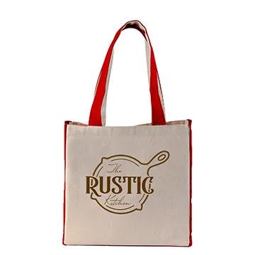 Custom Tote Bag Cotton Canvas with Color Accents - 12 x 12 in - product view 7