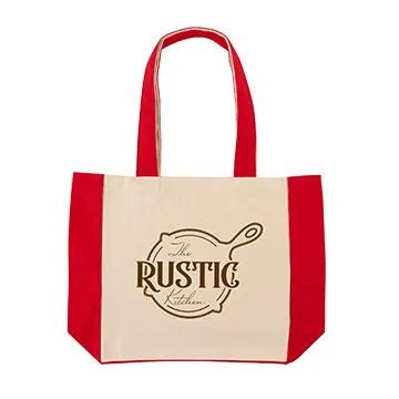 Custom Tote Bag Cotton Canvas with Color Accents - 12 x 12 in - product view 9