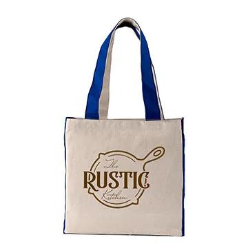 Custom Tote Bag Cotton Canvas with Color Accents - 12 x 12 in - product view 10