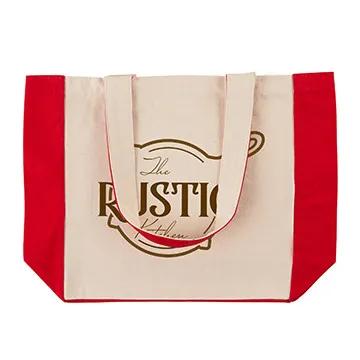 Custom Tote Bag Cotton Canvas with Color Accents - 12 x 12 in - product view 13