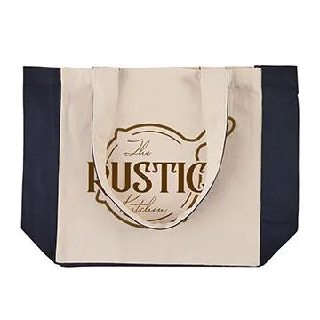 Custom Tote Bag Cotton Canvas with Color Accents - 12 x 12 in - product view 14
