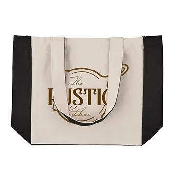 Custom Tote Bag Cotton Canvas with Color Accents - 12 x 12 in - product view 15
