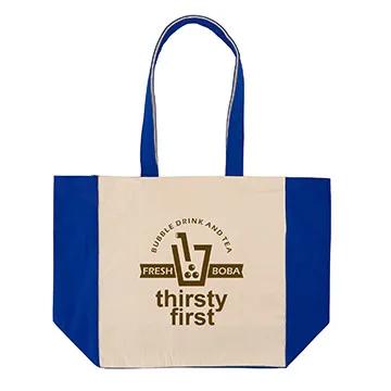 Custom Tote Bag Cotton Canvas with Color Accents - 14 x 15 in - product view 11
