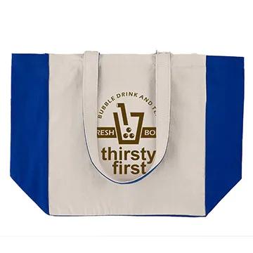 Custom Tote Bag Cotton Canvas with Color Accents - 14 x 15 in - product view 12