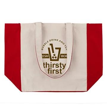 Custom Tote Bag Cotton Canvas with Color Accents - 14 x 15 in - product view 13
