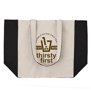 Custom Tote Bag Cotton Canvas with Color Accents - 14 x 15 in - product view 15