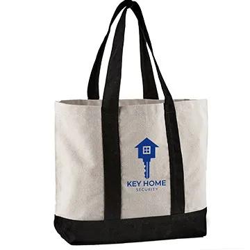 Custom Tote Bag Cotton Canvas Nautical Style - 17.75 x 13 in