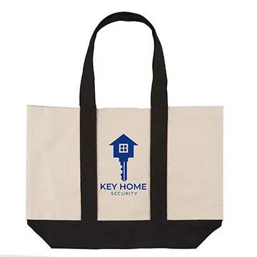 Custom Tote Bag Cotton Canvas Nautical Style - 17.75 x 13 in - product view 3