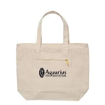 Custom Tote Bag Cotton Canvas Zippered Nautical - 17 x 13.5 in - product view 6