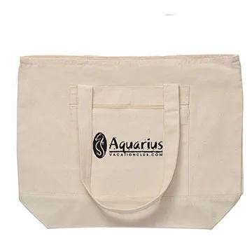 Custom Tote Bag Cotton Canvas Zippered Nautical - 17 x 13.5 in - product view 13