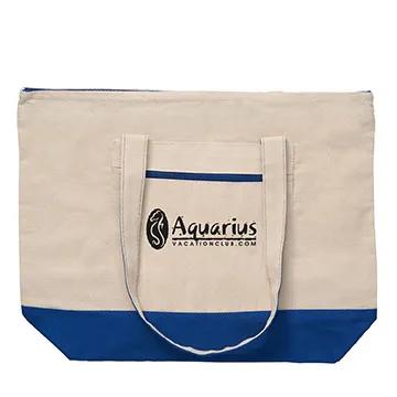 Custom Tote Bag Cotton Canvas Zippered Nautical - 17 x 13.5 in - product view 15