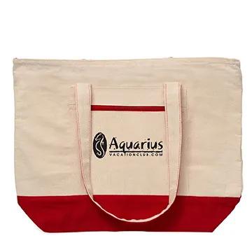 Custom Tote Bag Cotton Canvas Zippered Nautical - 17 x 13.5 in - product view 16