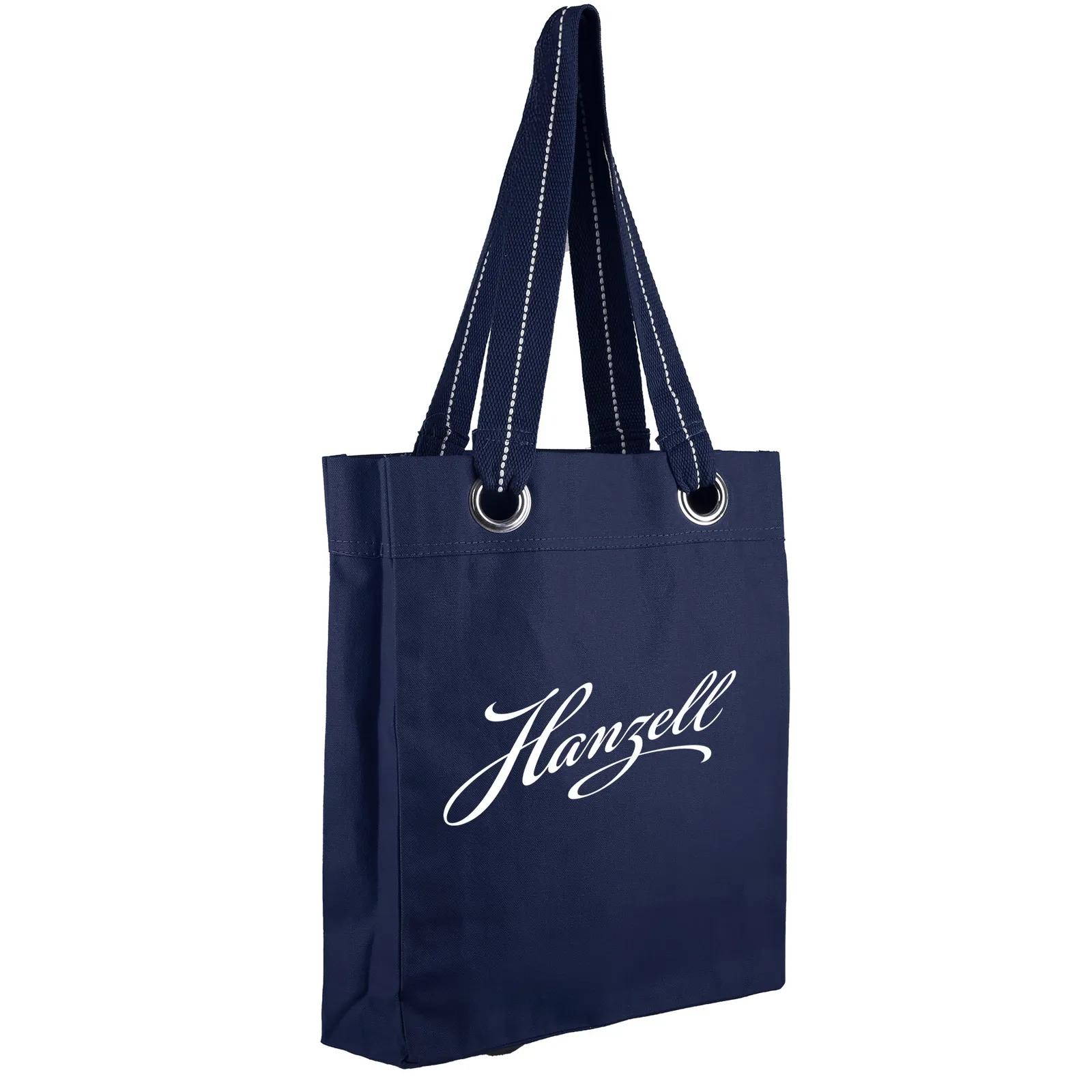 Custom Tote Bag Cotton Canvas with Metal Grommets - 12.75 x 15.25 in - product view 10