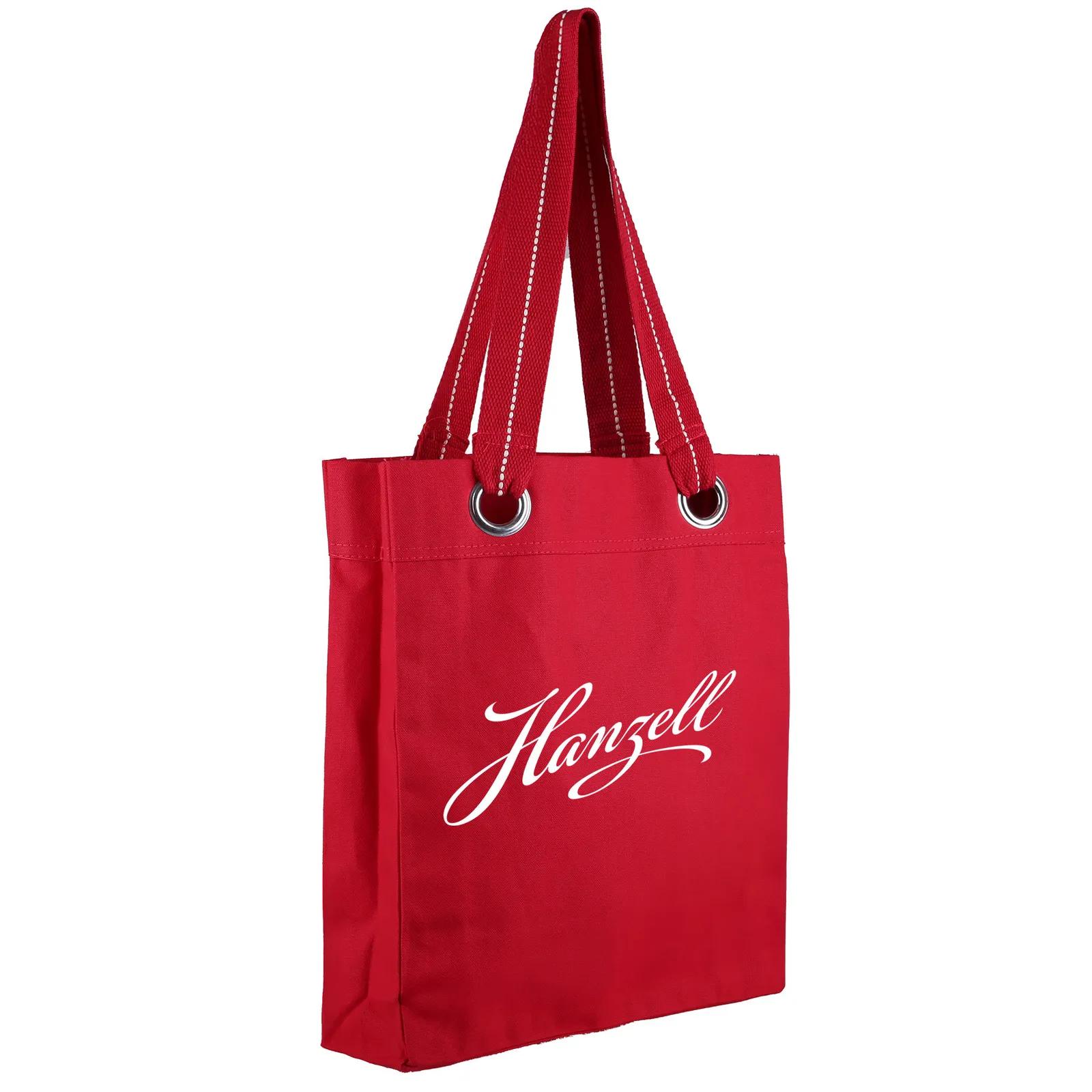 Custom Tote Bag Cotton Canvas with Metal Grommets - 12.75 x 15.25 in - product view 14