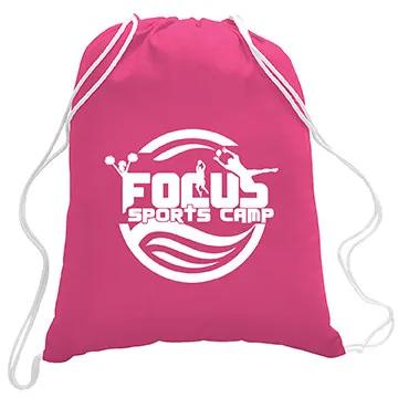 Drawstring Backpack Cotton Canvas with Rope Closure - 13.75 x 17.63 in - product view 2