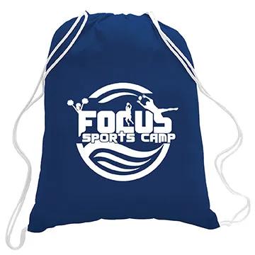 Drawstring Backpack Cotton Canvas with Rope Closure - 13.75 x 17.63 in - product view 9