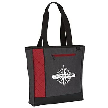 Custom Heathered Polyester Tote with Zippered Closure - 13.5 x 13.75 in - product view 8
