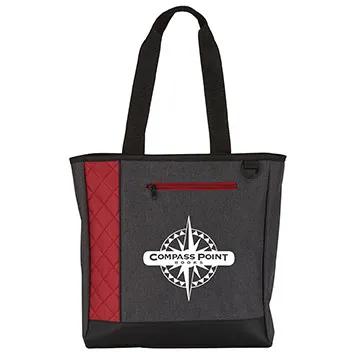 Custom Heathered Polyester Tote with Zippered Closure - 13.5 x 13.75 in - product view 9