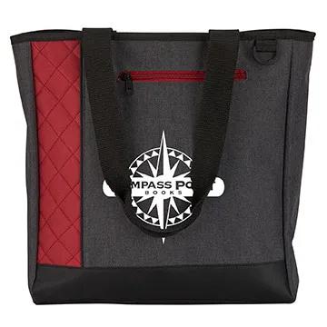 Custom Heathered Polyester Tote with Zippered Closure - 13.5 x 13.75 in - product view 11