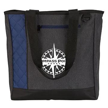 Custom Heathered Polyester Tote with Zippered Closure - 13.5 x 13.75 in - product view 12