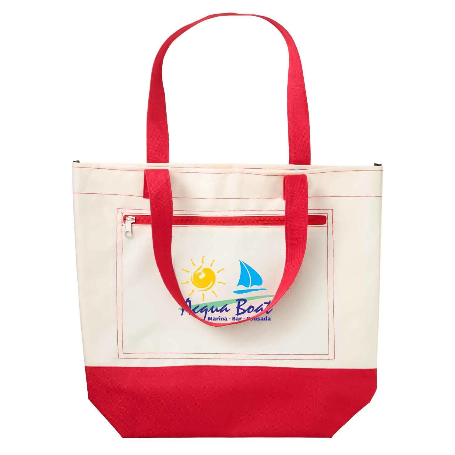 Custom Nautical Tote Bag with Two-Tone Design - 11.5 x 14.5 in - product view 2